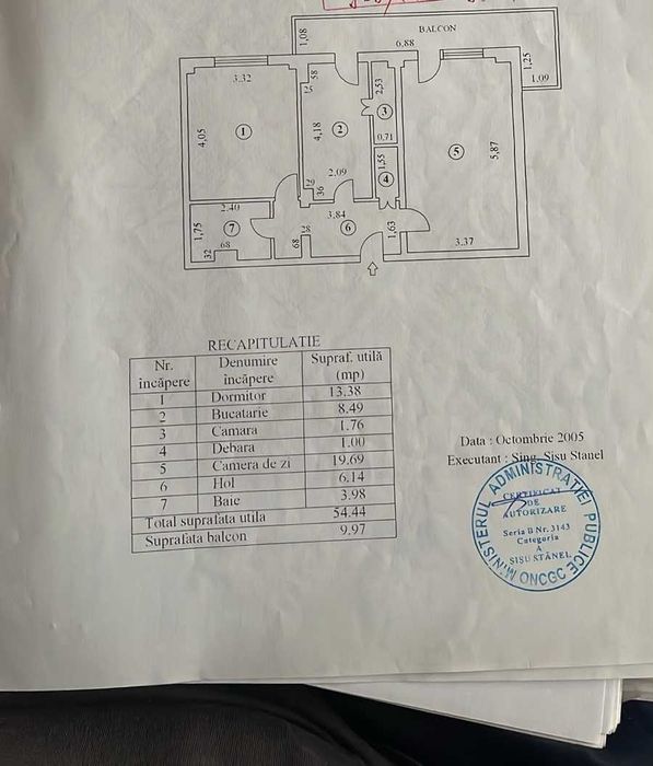 Apartament 2 camere, util 54 mp + balcon 9 mp, Centrul Civic Brăila