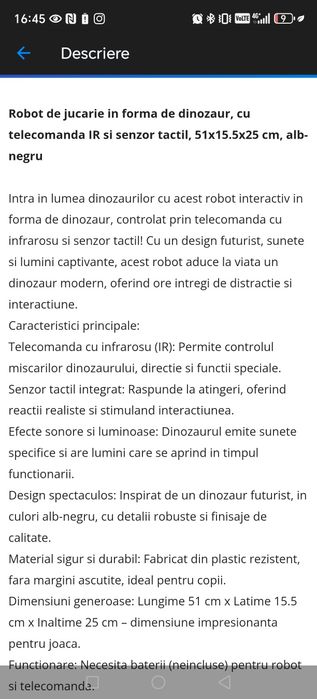 Robot dragon cu multimple functii