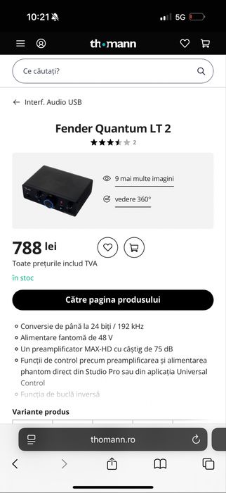 Presonus Quantum Fender LT 2