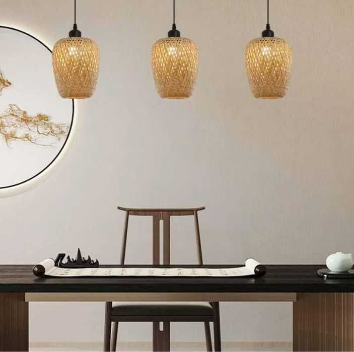 Ратан Бамбук таванна лампа в китайски стил намален на 120 лв