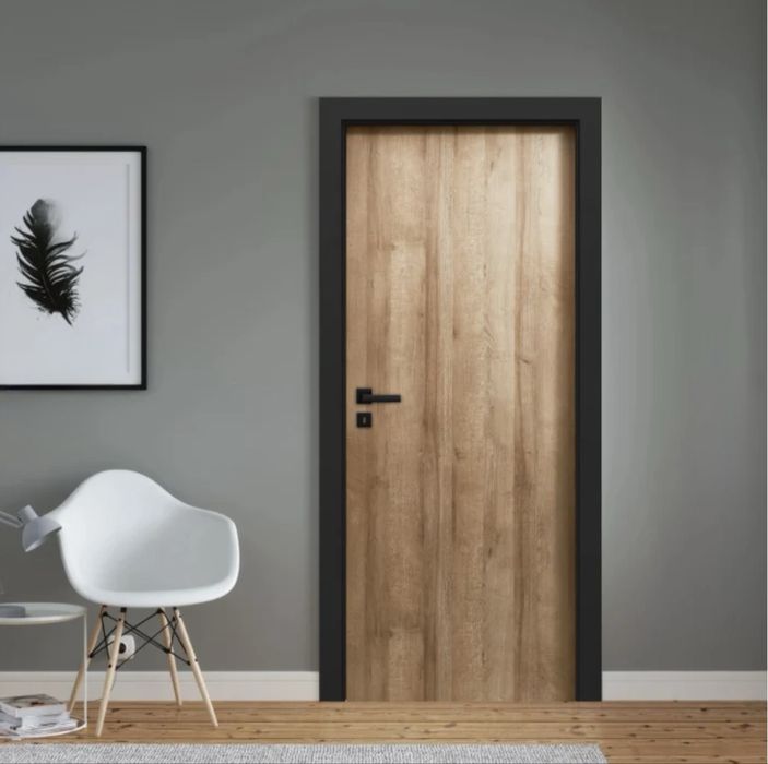 Vând 3 Uși de interior stil Scandinav cu toc metalic negru mat