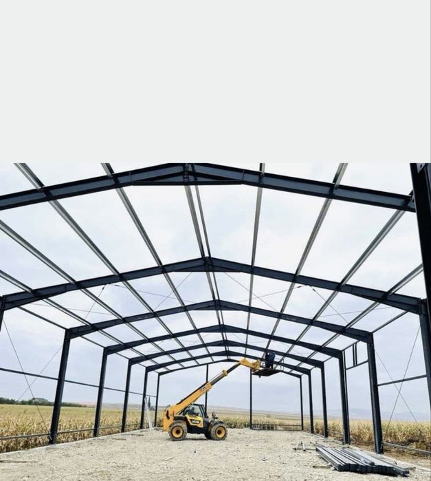 Vând hală metalică 9 m lățime cu 20 m lungime cu patru la streașină