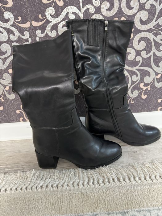 Сапоги зимние кожаные