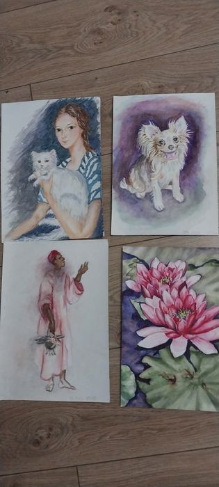 Акварель картины на ватмане