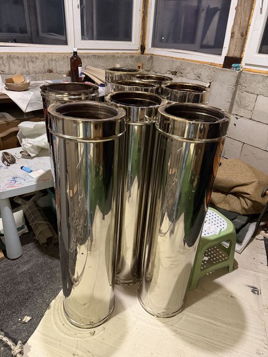 Двойно изолирани иноксови тръби за печка, камина 200 - 250 ф