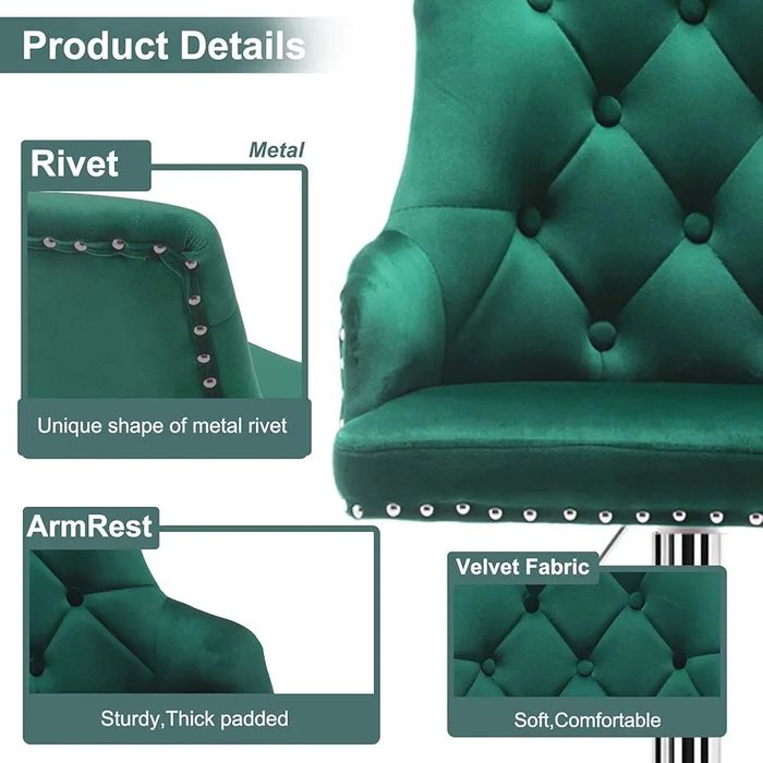 Бутиков Луксозен бар стол с висока облегалка и газов амортисьор