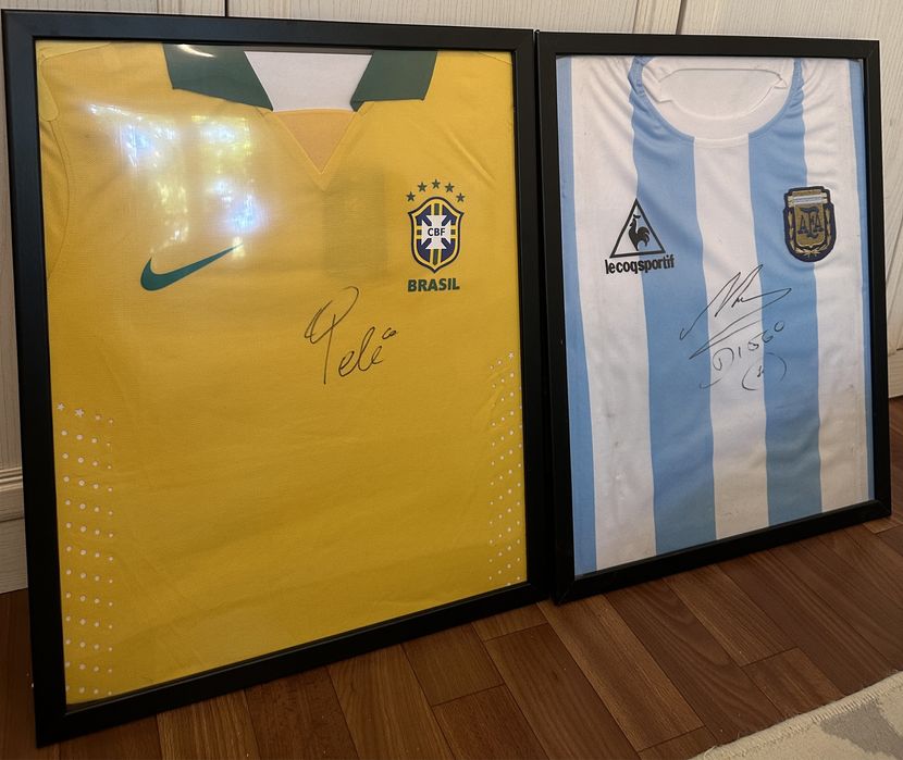 Автограф Пеле и Марадоны