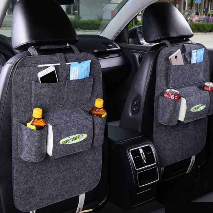 Текстилен органайзер за седалка - 2204 - сив