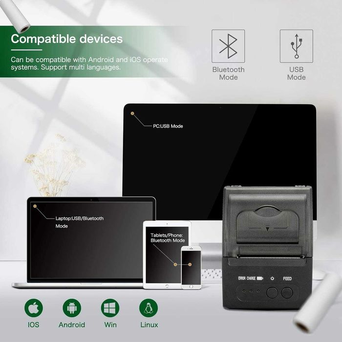 Bluetooth принтер за касови бележки