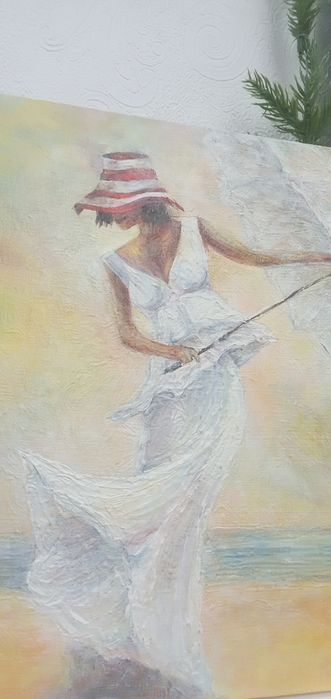 Картина "Девушка на пляже"