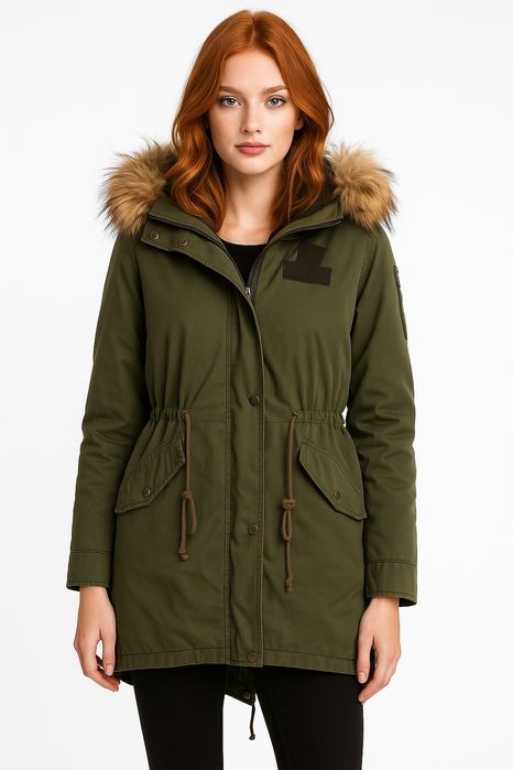 Jachetă Parka Kaki Bershka - Premium Collection - Mărimea L