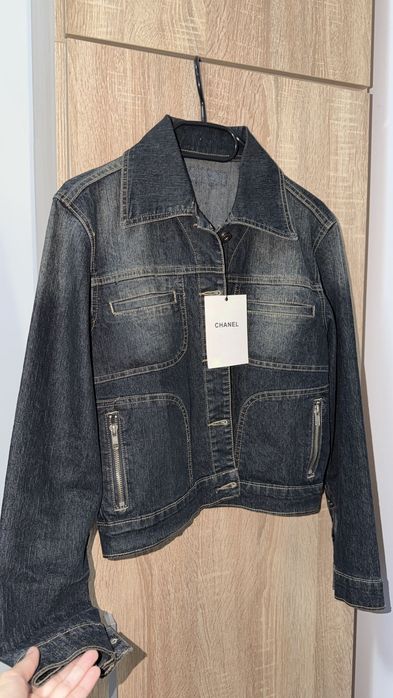 Jacheta denim Black efect prespalat CH anel