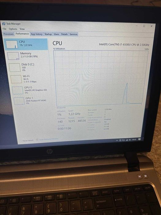 Laptop HP ProBook G3 i7 6500U 12GB SSD 500 PV 6GB baterie noua