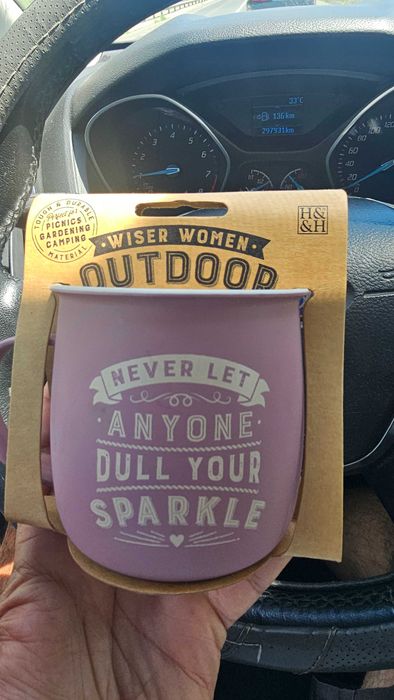 Cană camping H&H "Never let anyone dull your sparkle" - Nouă