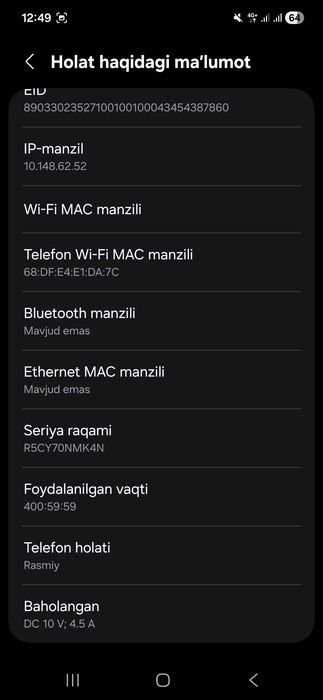 Samsung a56 8-256gb sotiladi