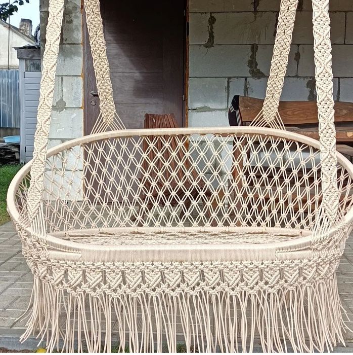 Leagăn suspendat dublu/balasoar/hamac macrame
