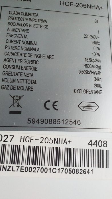 Lada frigorifica Heinner