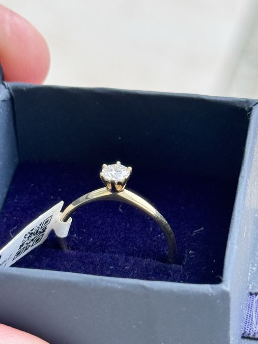 Inel Logodna 1.66 grame aur 14k + diamant 0.3 karate tw/si nou !