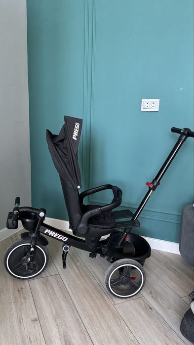 Трёхколесный велосипед-коляска 2-в-1