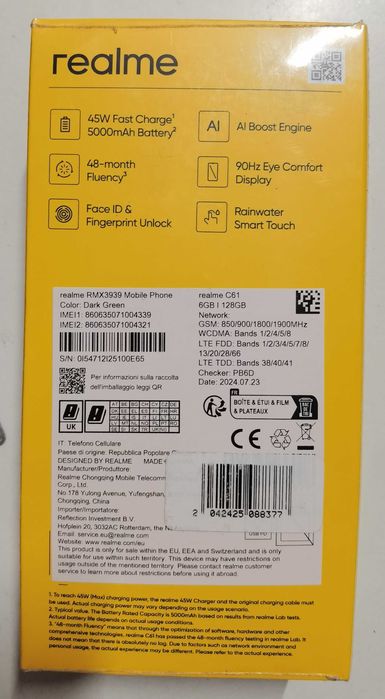 Telefon mobil Realme C61 128GB 6GB Verde Negru