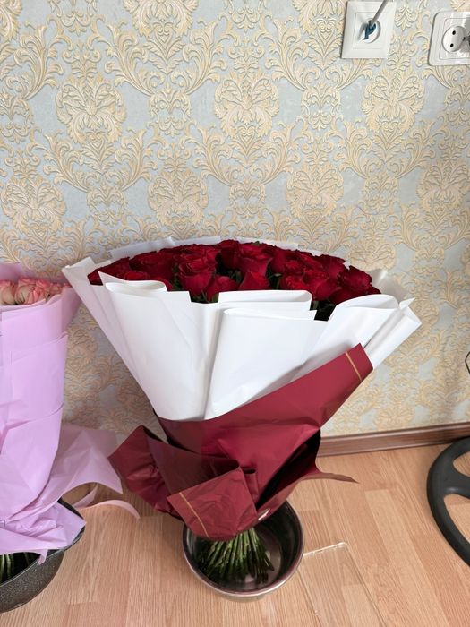 Роза Букет 51шт Цветы