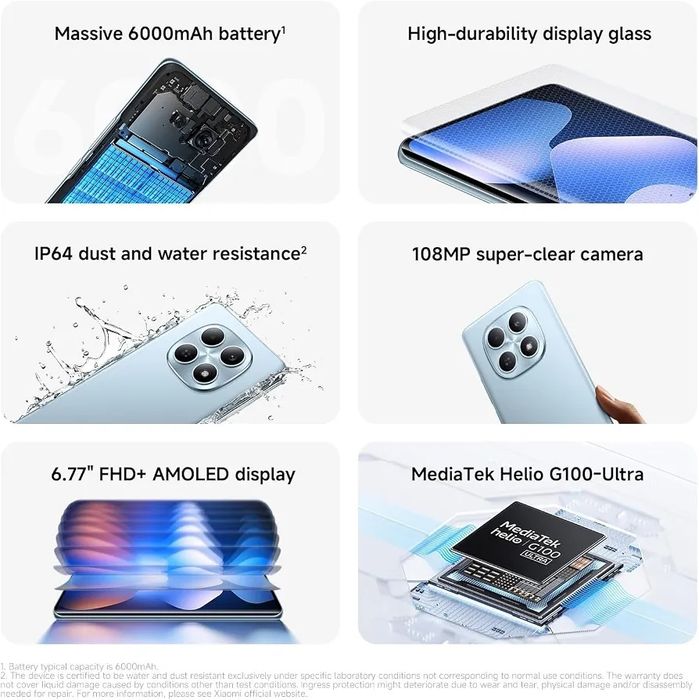 Redmi Note 15, 8GB /256GB, 108MP, Ecran AMOLED de 6,77" 120Hz, IP 64