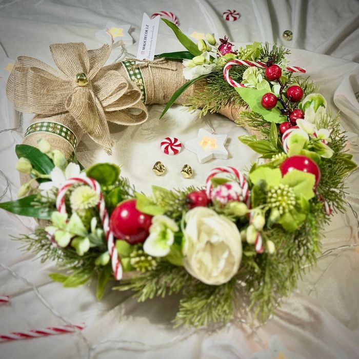 Новогодний декор, венок ручной работы