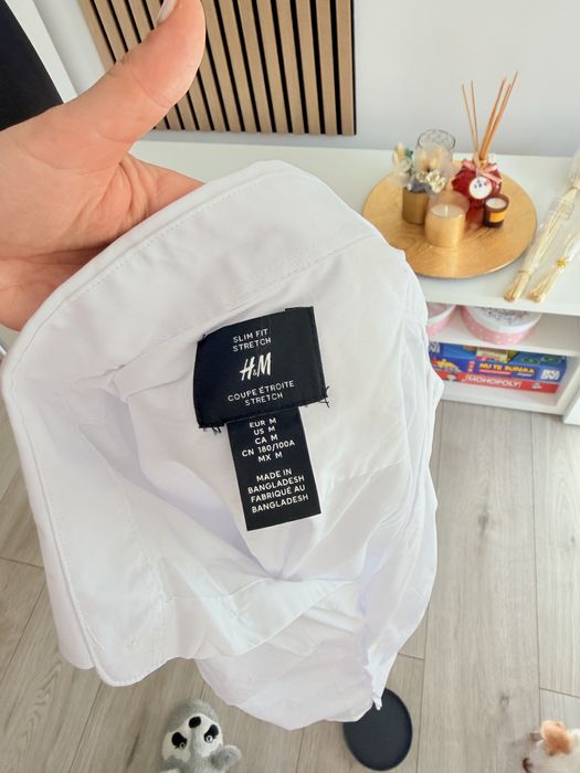 Camasa alba H&M slim fit barbati marime M