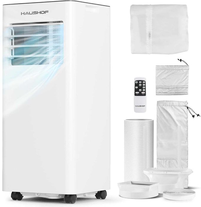 Aer Conditionat Portabil Silentios 9000 BTU 33 m² – 4 in 1 cu Racire, Dezumidificare, Ventilator, Mod Somn, Telecomanda, Timer 24H, Clasa A