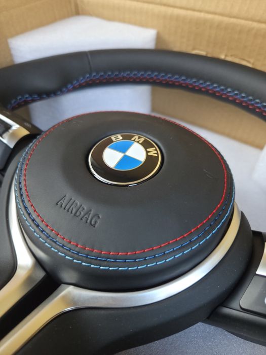 М волан за BMW F30 F20 F15 F25 F34 БМВ Ф20 Ф30 Ф31 спортен кожен с еърбег 3-цветен М-шев М пакет М3 мултифункционален с пера интериорен тунинг за БМВ