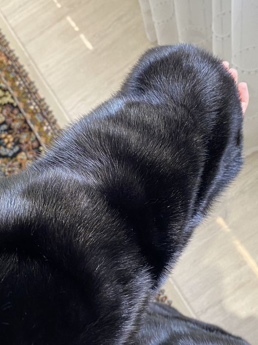Норковая шуба чёрная