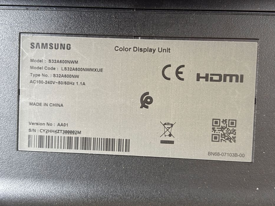 Монитор Samsung S32A600NWM