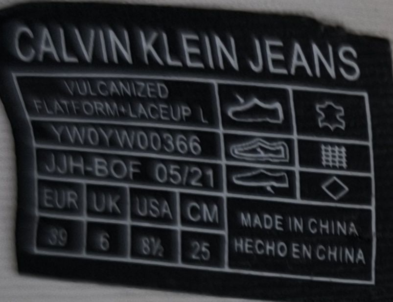 Бели кецове Calvin Klein естествена кожа