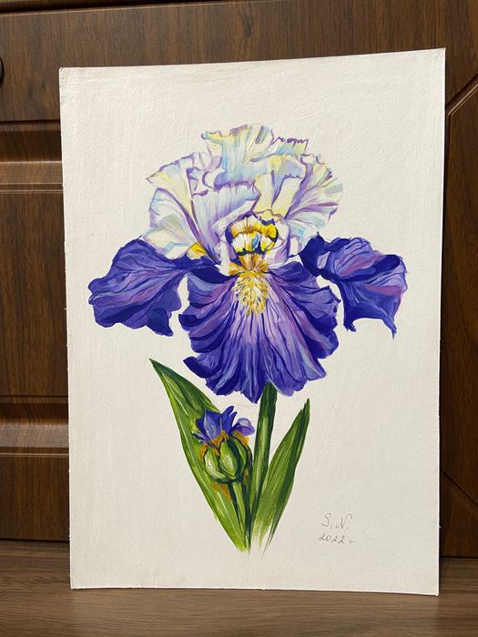 Картина акрилом цветы.