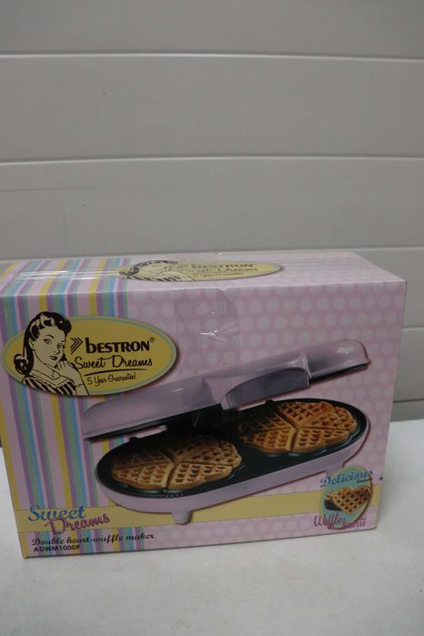 Двоен гофретник Bestron за класически гофрети сърце, 1000W