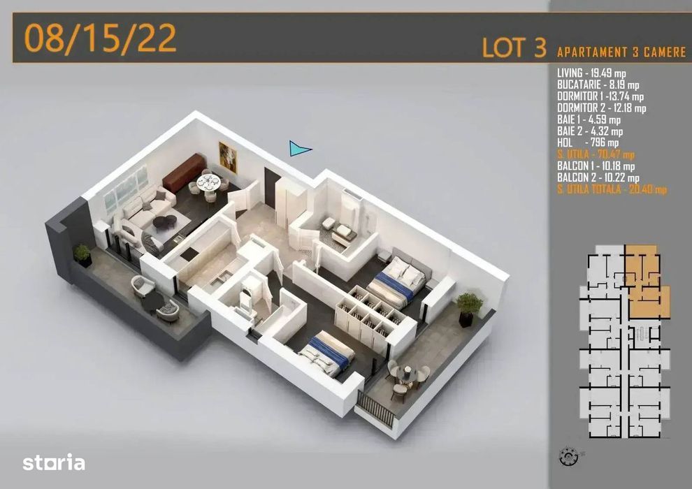 Apartament Premium 3 Camere - 2 Balcoane - Theodor Pallady — fotografia 3