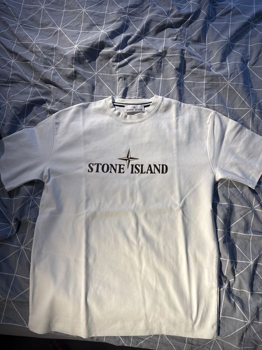 Tricou Stone Island, marimea M, alb, nicio purtare, impecabil