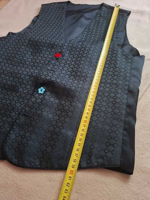 Vesta dama Dinasty negru satinat M-L