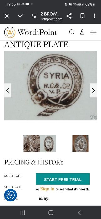 Farfurie de la 1880, realizata de Robert cochran&Co,.