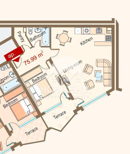 Продава 2-стаен апартамент, До ключ, кв. Аспарухово, гледка море