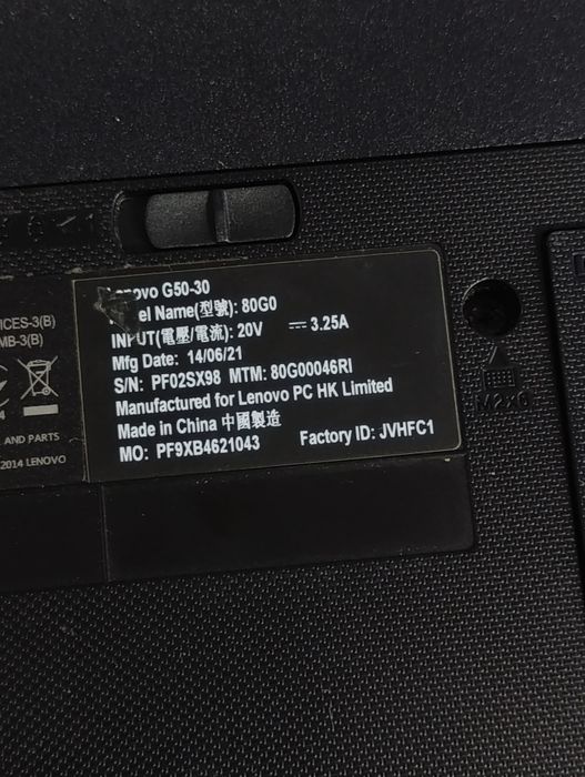 Laptop office  Lenovo Intel Pentium model g50-30