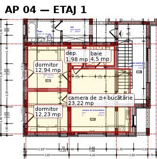 Apartament eficient compartimentat, 3 camere, etajul 1 — fotografia 3