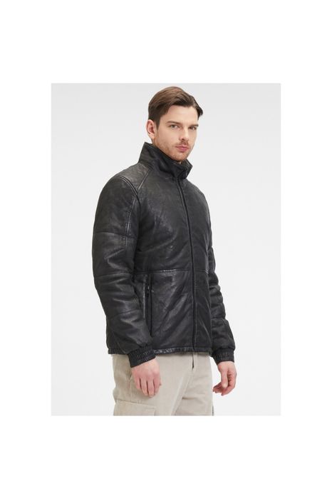 Geaca de Iarna din Piele Barbati 2.0 by Mauritius Neagra G2MAbito