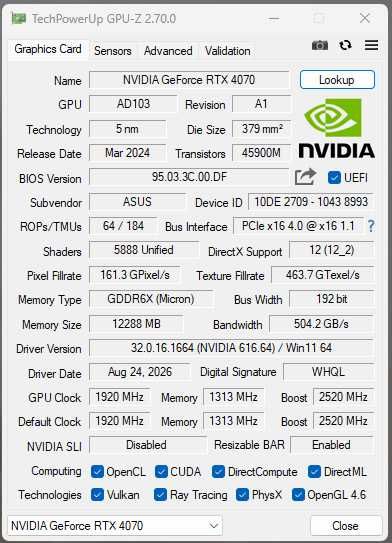 Видеокарта RTX 4070 12GB Asus Dual с оригинална кутия