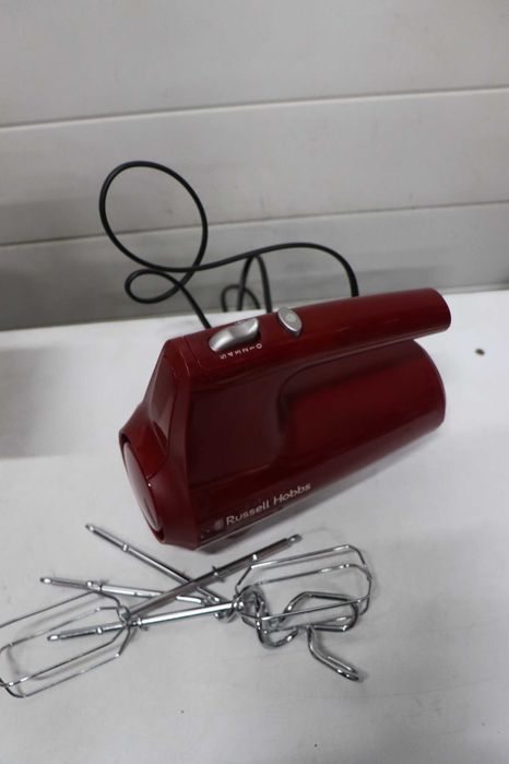 Russell Hobbs Електрически ръчен миксер [Ръчен миксер] Desire Red (5 скорости + импулсна функция, 2 хромирани бъркалки и куки за тесто, 350 W)