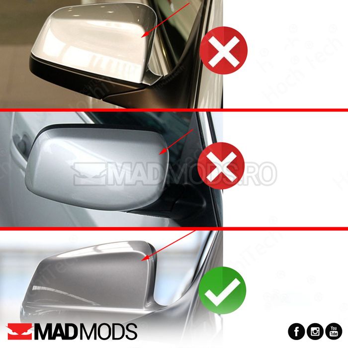 Set capace oglinzi M BMW Seria 5 F10 F11 F18 NFL Non-LCI, Negru lucios