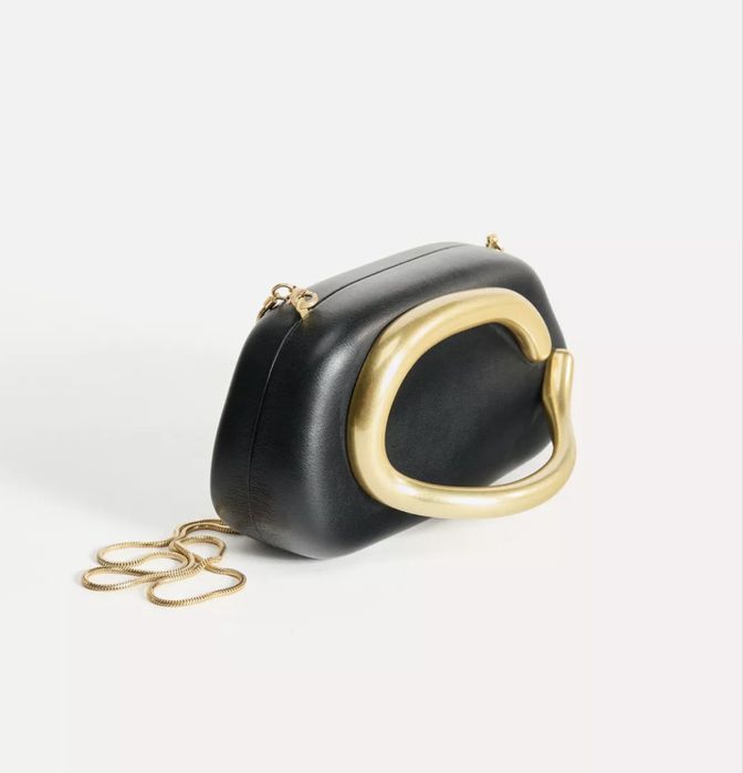 Дамска чанта луксозна черно/бяло