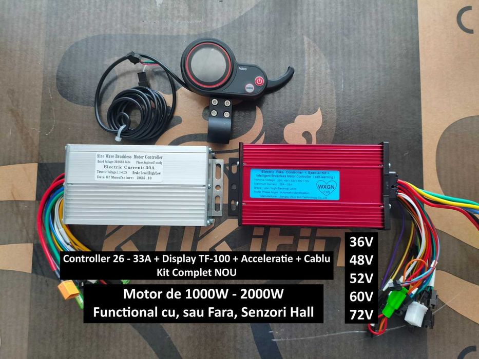 Controller 26A-33A 12 Mosfeti Display Acceleratie, 36-48-52-60-72V