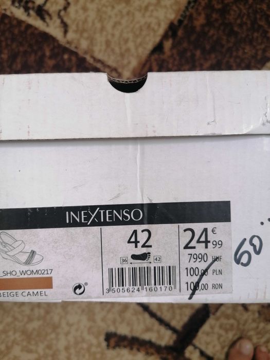 Sandale dama Inextenso masura 42, culoare negru, maro