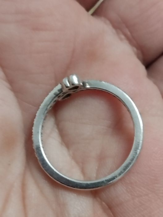 Inel două inimi strălucitoare din argint Pandora original